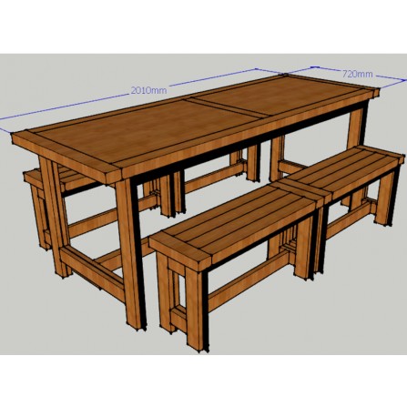 banc chêne métal