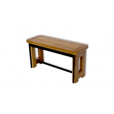 banc chêne métal