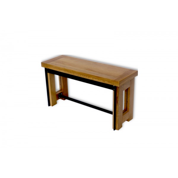 banc chêne métal