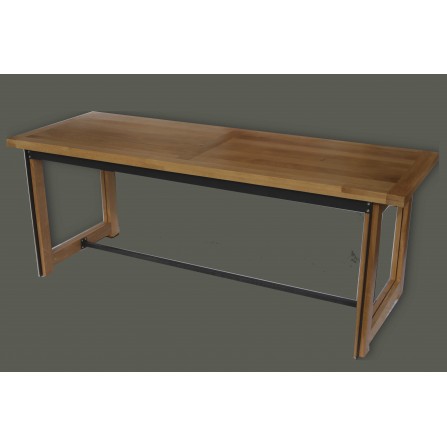 Table chêne bois métal