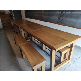 Table chêne bois métal