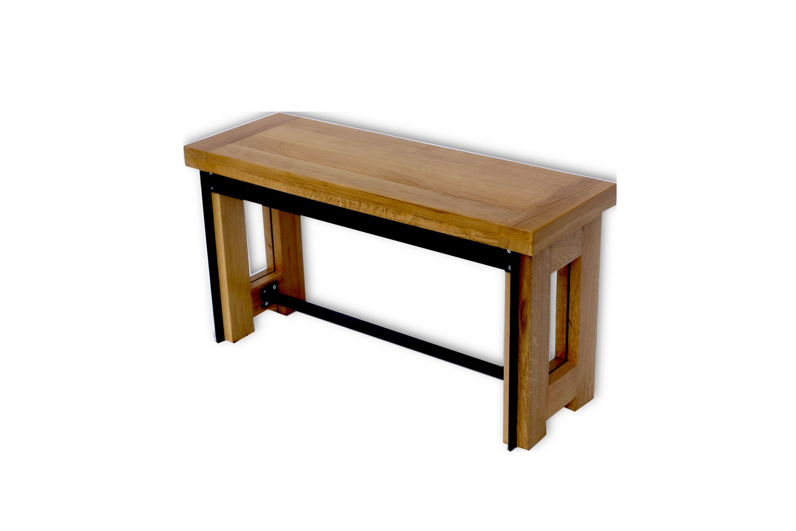 banc chêne métal — vue 1 — Bois Joli Création