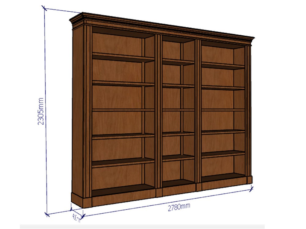 Modèle 3D de la bibliothèque traditionnelle