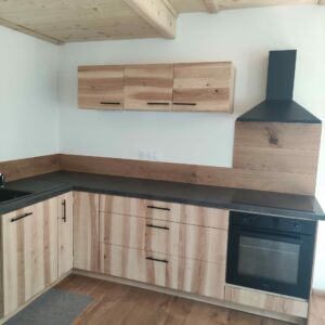 Cuisine frêne vertical — vue 1 — Bois Joli Création