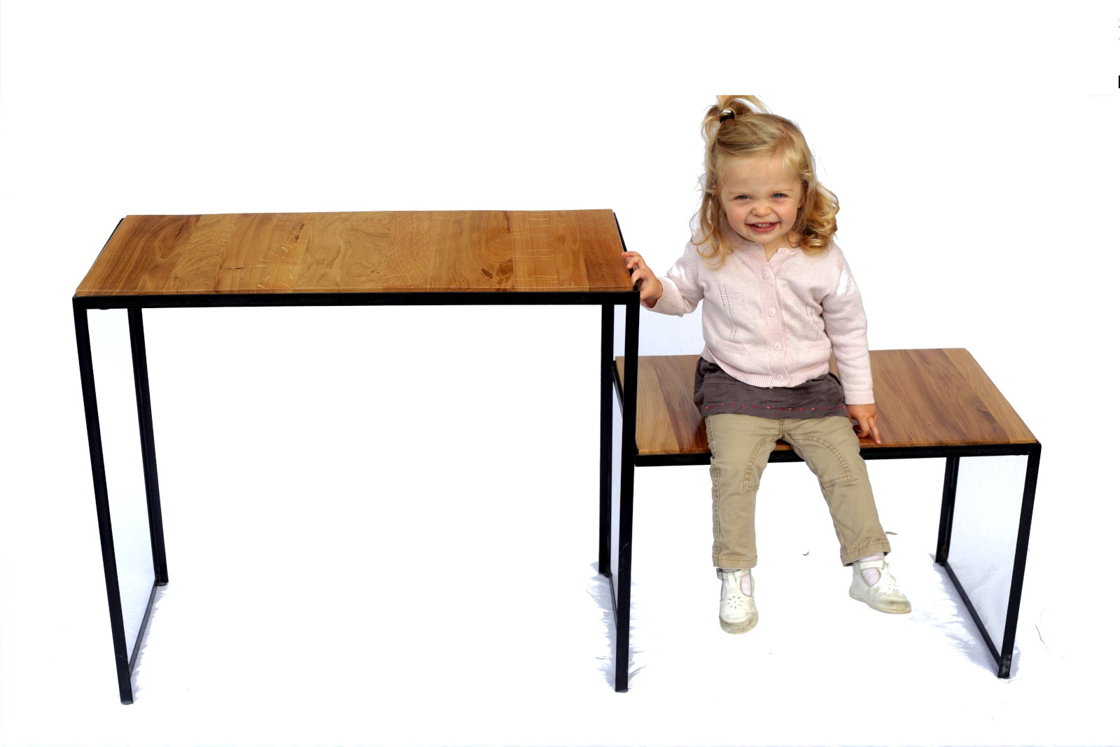 Petit bureau bois metal — vue 1 — Bois Joli Création