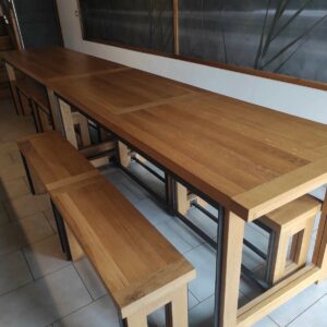 Table chêne bois métal — vue 1 — Bois Joli Création
