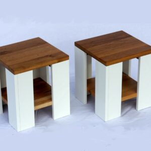 Table de nuit laquée et chêne — vue 1 — Bois Joli Création